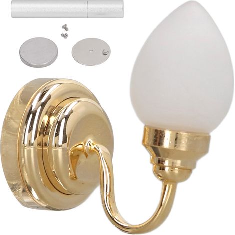 Lampe murale miniature en verre mat pour maison de poupée 1:12, décoration DIY et jouet miniature avec abat-jour en forme de cuspide. (1/5)