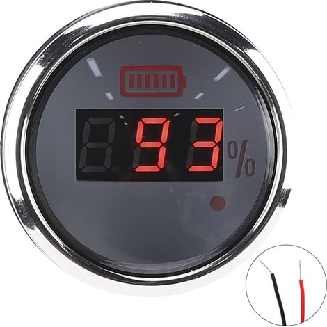 Manomètre numérique étanche et antibuée 52 mm (2 pouces) 12 V avec alarme intelligente pour bateaux et véhicules électriques (cadran blanc)-AquaForge (1/5)