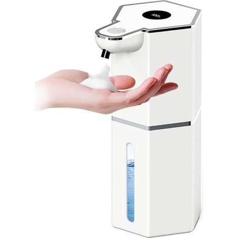 Dispensador automático de jabón en espuma，recargable por USB，lavavajillas automático recargable para baño，hotel y restaurante (1/5)