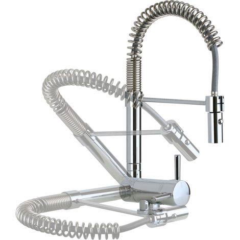 Rubinetto cucina abbattibile con molla Rubinetteria Magistro 137CR/1 Cromo
