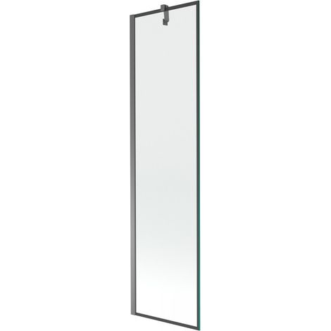 Mexen Next Badewannenabtrennung 1-flügelig 50 x 150 cm, schwarzes Muster, Gunmetal - 895-050-000-00-70-95