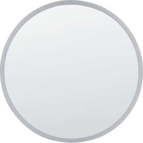 Espejo de pared LED de vidrio plateado 79 cm colgante maquillaje Deauville