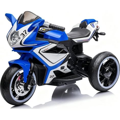 Moto électrique rechargeable pour enfants 3-4 ans, garçons et filles. Démarrage à pédale, musique, lumières et roues lumineuses (1/5)