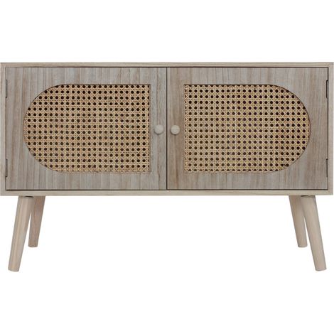 Rebecca Mobili Mueble de Entrada Escandinavo con 2 Puertas de Madera Marrón (1/5)