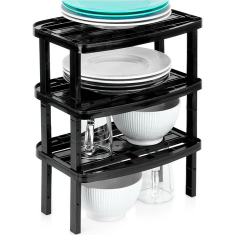 Mensola da cucina nera 31x22x14,5 / 11,5 cm 3 pezzi. (1/5)