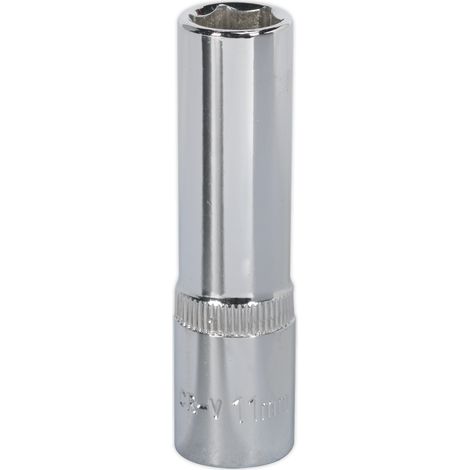 Sealey SP3811D Premier Fully Polished Deep Socket 3/8""Sq Drive 11mm