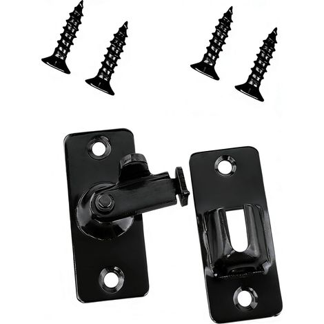 Loquet De Porte Coulissante 90 Degrés En Acier Inoxydable Verrou Porte Intérieure Sécurité Serrure Angle Droit Pour Porte Coulissante (Argent) (1/5)
