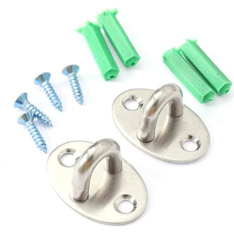 2 crochets plafond - inox - pour suspension et décoration (1/5)