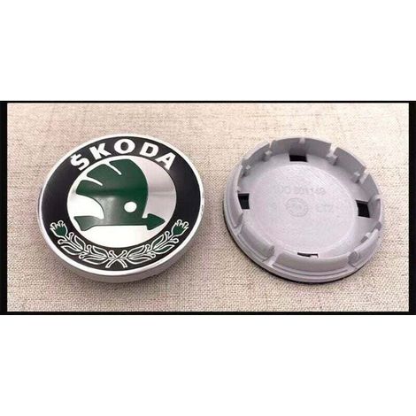 4 Pièces Cache Moyeux, Cache de Roue, Enjoliveurs de Roue, Kit de Cache-moyeux, Auto Cache de Roue Central Enjoliveurs de Jante avec Logo, Centre De Roue Universel, Vert (56 mm) (1/2)