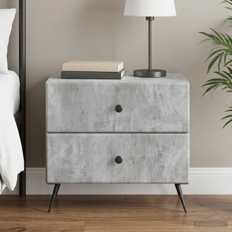 vidaXL Bedside Cabinet Concrete Grey 62 x 34.5 x 47.5 cm (1/5)