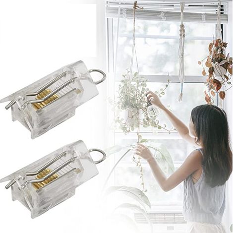 2-piece set of Venetian blinds with double latch locks and curtain accessories (1/5)