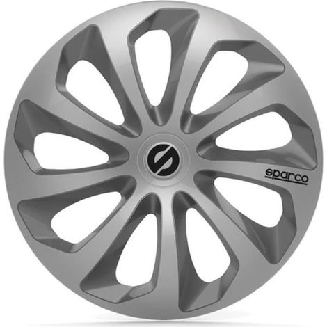 SPARCO SPC1673SVGR Enjoliveur Sicilia, Argent/Gris, Set de 4, 16"