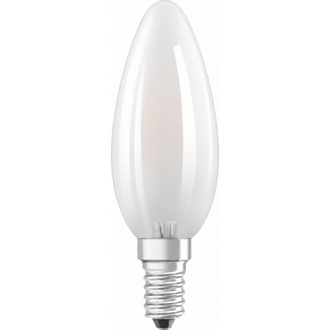 E14 LED-Glühbirne mit matter Flamme, 2,5W, warmweiß.