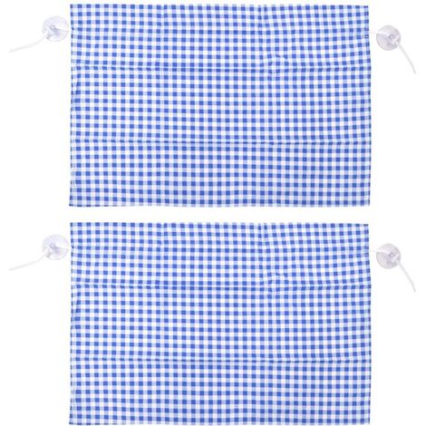 2 pièces Grille Conception Anti Ultraviolet Voiture Rideau Cté Voiture Fenêtre Pare-Soleil avec VentouseGrille Bleue (1/5)