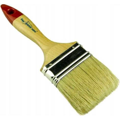 Pinceau Émail Anglais - 38 mm - Poils Naturels - Manche Bois de Hêtre - Virole Galvanisée - 1 Pièce