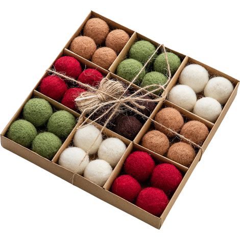 Set mit 36 Weihnachtsbaumkugeln mit Wollknäueln - C (1/2)