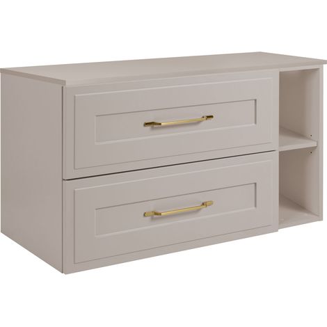 Set di mobili da bagno sotto lavabo, Beige, 80 (60 + 20) x 46 x 58 cm , 3 colori di maniglie a scelta