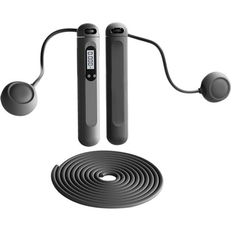 Corde À Sauter Sans Fil Machine de comptage lestée Corde À Sauter Lestée Accessoires De Saut Intérieur Gym Maison Fitness Entraînement Pour Hommes Et Femmes (1/5)
