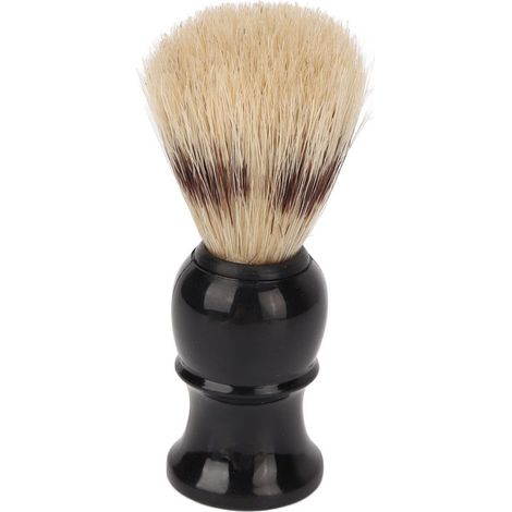 Brosse à barbe pour homme, petite et portable, avec manche incurvé noir et mousse nettoyante, idéale pour la maison, le salon ou les voyages. (1/5)
