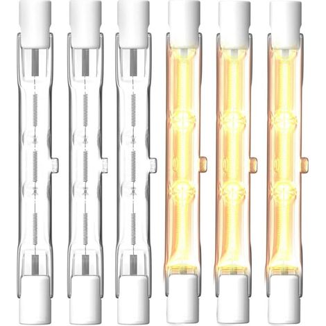 Ampoule Halogène R7s - Lot de 6 - Verre Trempé 150W - Dimmable 2700K - Intérieur et Extérieur - 78mm (1/5)