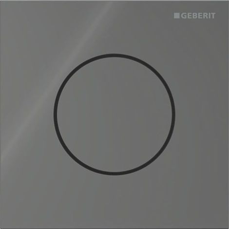 Geberit Typ 40 Urinalsteuerung mit pneum. Spülauslösung, Betätigungsplatte rund, Taste Lava, Glas glänzend (1/5)