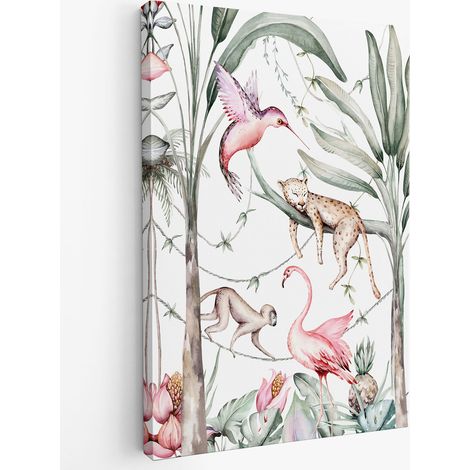 Tableau toile Enfants - Animaux de la Jungle (1/2)
