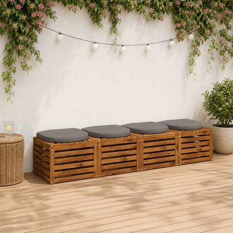 vidaXL Cuscini per Sedia in 4 Pezzi 4 pz 100% Poliestere Grigio (1/5)