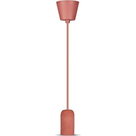 V-TAC Lampadario LED a Cilindro in Calcestruzzo con Portalampada E27 (Max 60W) Colore Rosso (1/5)