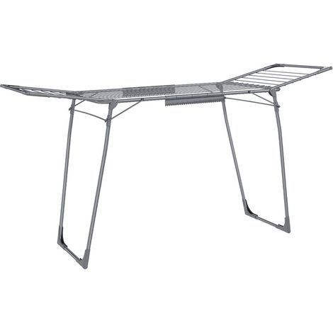 Étendoir à Linge, 62 x 173 x 96,5 cm, Séchoir à Linge, Étendage Buanderie, Gain de Place, avec Pinces à Chaussettes, Structure en Métal, pour Vêtements, Serviettes, Draps, Gris (1/5)