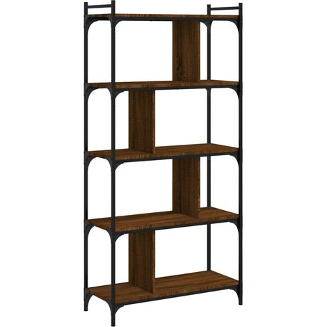 Maison Exclusive - Bücherregal 5 Böden Braun Eiche-Optik 76x32x15
