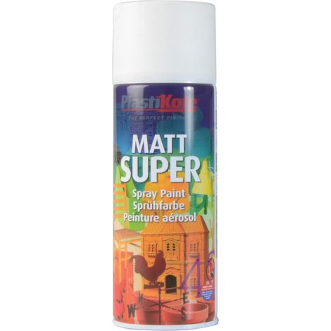 PlastiKote Super Matt Spray Paint - White (RAL 9010) 400ml
