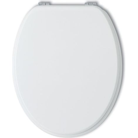 Universelle weiße WC-Sitz aus lackiertem Holz (1/2)