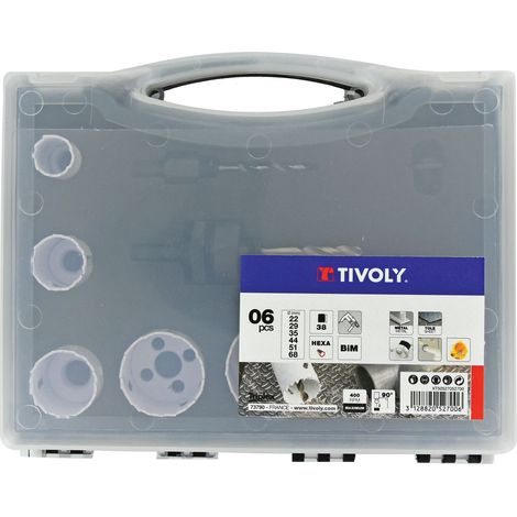 Tivoly • Box mit 8 Stück BIM-Lochsägen D22–68 mm für Metall, Hartholz
