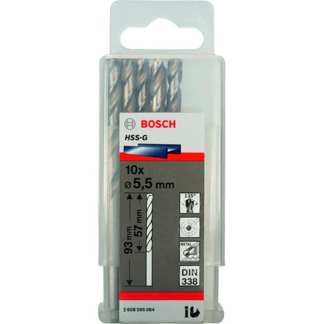 Bosch  PRO  Metal  HSS-G  Broca  espiral  5,5  x  57  x  93  mm  -  2608595064 (1/5)