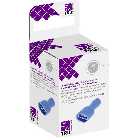 TRU COMPONENTS T1904C118 Flachsteckhülsen-Sortiment Steckbreite: 6.30 mm Steckdicke: 0.80 mm 180 ° (1/2)