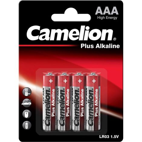 Pack de 4 Piles Alkaline universel LR3/AAA 1,5 V 1100 mAh (1/5)