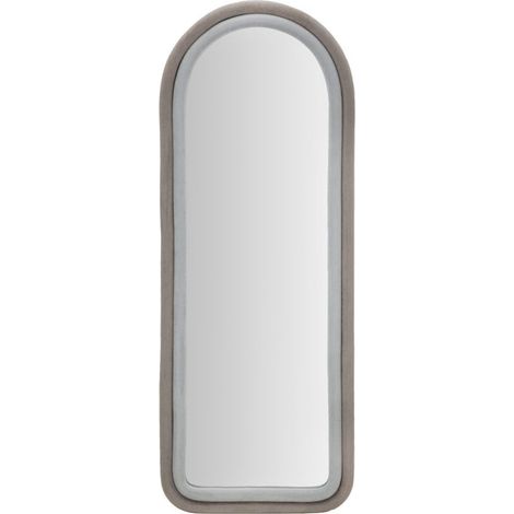 Specchio da parete Cloe ad arco in velluto grigio 67x166 cm