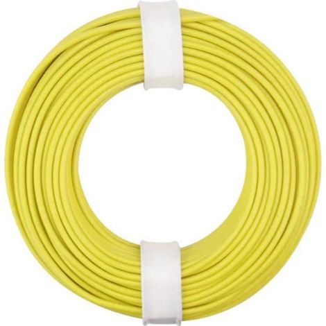 Donau-elektronik Cable eléctrico de cobre amarillo 10 metros 0,25 mm²