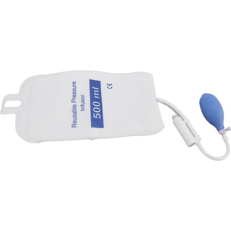 Poche de perfusion à pression 500ml en TPU, étanche et sans fuite, avec manomètre pour transfusion sanguine et fluide rapide. (1/5)