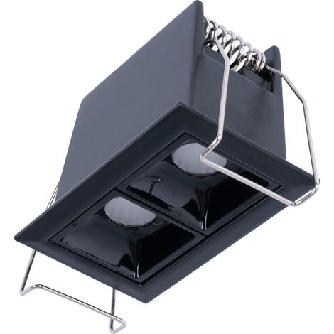 Spot linéaire LED encastrable double 4W - UGR18 - IRC90 - Puce - Blanc Neutre - Noir (1/5)