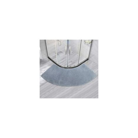 Tapis De Salle De Bain, Petit Tapi De Douche Arrondi en Quart De Cercle, Microfibre, Super Absorbant Antiderapant Tapis De Bain Confortable Paroi De Baignoire(gris) (1/4)