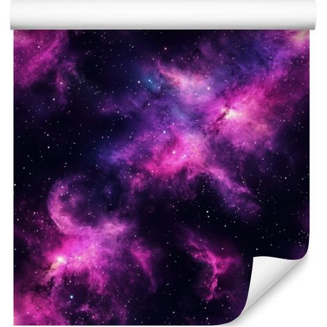 Aquarell-Galaxy-Tapete, Indigo, Lila, Pflaume und Schwarz, 50 x 1000 cm (1/5)