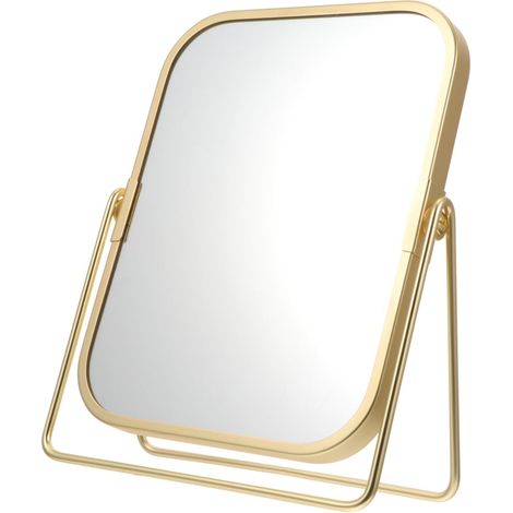 360degré Miroir De Maquillage sur Pied Pivotant à Degrés pour Femme Table Vanité Métal (1/5)
