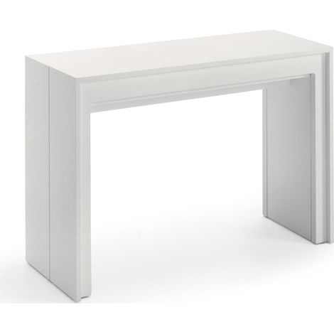 Consolle Allungabile Segmenta in MDF Laccato Bianco Opaco, Tavolo Estensibile Moderno Antigraffio fino a 297,5 cm - Segmenta (1/4)