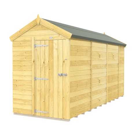 5 x 14 Feet Apex Shed - Single Door Without Windows - Wood - L417 x W147 x H217 cm