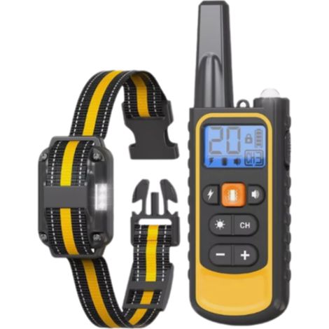 1 Collier de dressage pour chien avec télécommande, étanche IP67, portée 1000m, vibration réglable (1/5)