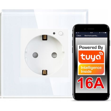Presa a muro in vetro 16A WiFi TUYA RTX Misurazione dell'energia