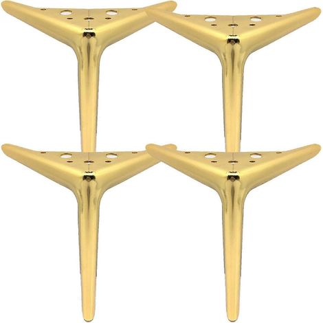 Ensemble de 4 pieds de meubles en métal, quincaillerie pour meubles, pieds de table, pieds de remplacement pour meubles à monter soi-même, forme diamant/triangle, 15 cm (5,9 pouces), couleur bronze (1/5)