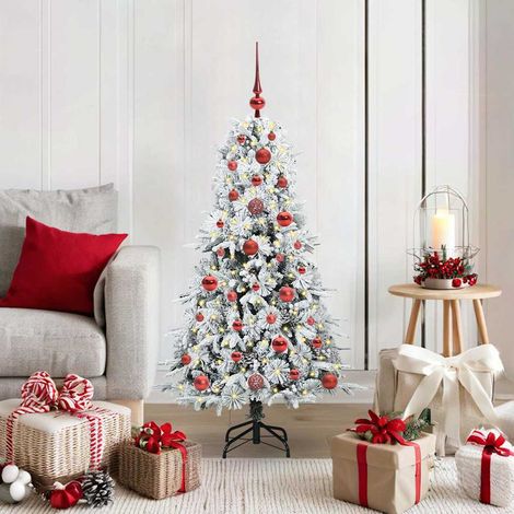 Künstlicher klappbarer Weihnachtsbaum Weiß 120 cm PE und PVC