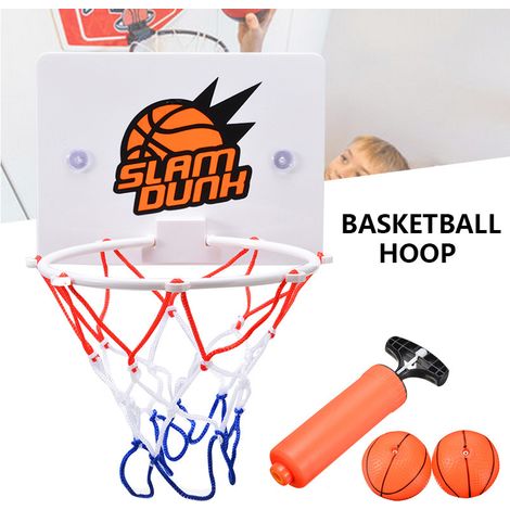 Panier de basket d'intérieur mural mini portable avec ballon et pompe à air, jeu de basketball à domicile (1/5)